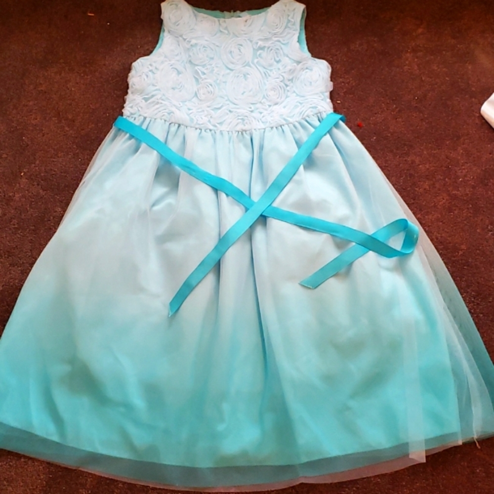 Blue/White Ombre long dress